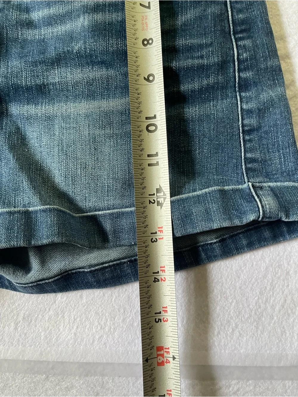 Tinseltown High-Waist Blue Denim Shorts with Triple-Button Front